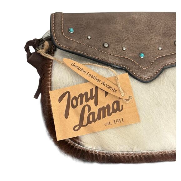 NWT! Tony Lama Western Brindle Brown Cowhide Hair Wristlet Purse - Picture 7 of 7